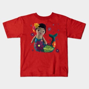 Mexican mermaid rag doll muñeca lele original maria toy from queretaro mexico Kids T-Shirt